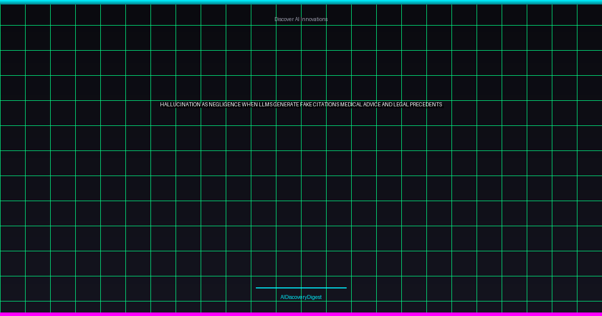 Hallucination as Negligence: When LLMs Generate Fake Citations, Medical Advice, and Legal Precedents
