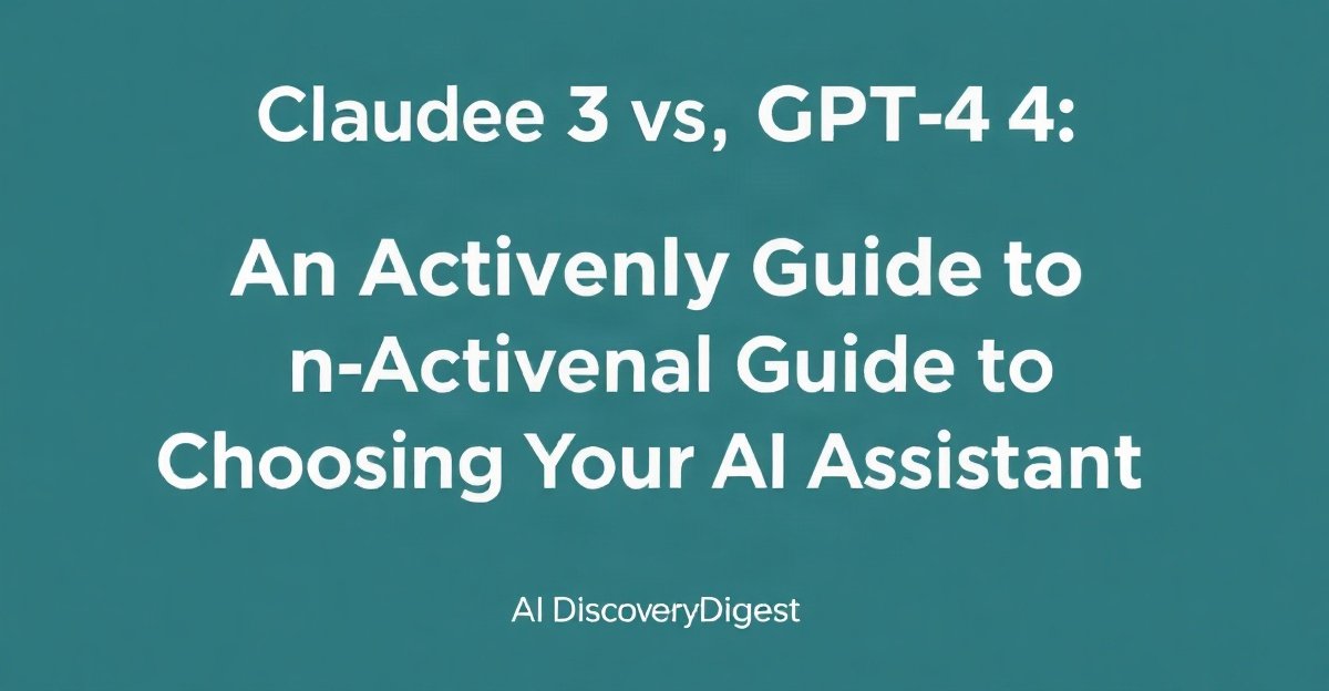 Claude 3 vs. GPT-4: An Actionable Guide to Choosing Your AI Assistant - AIDiscoveryDigest